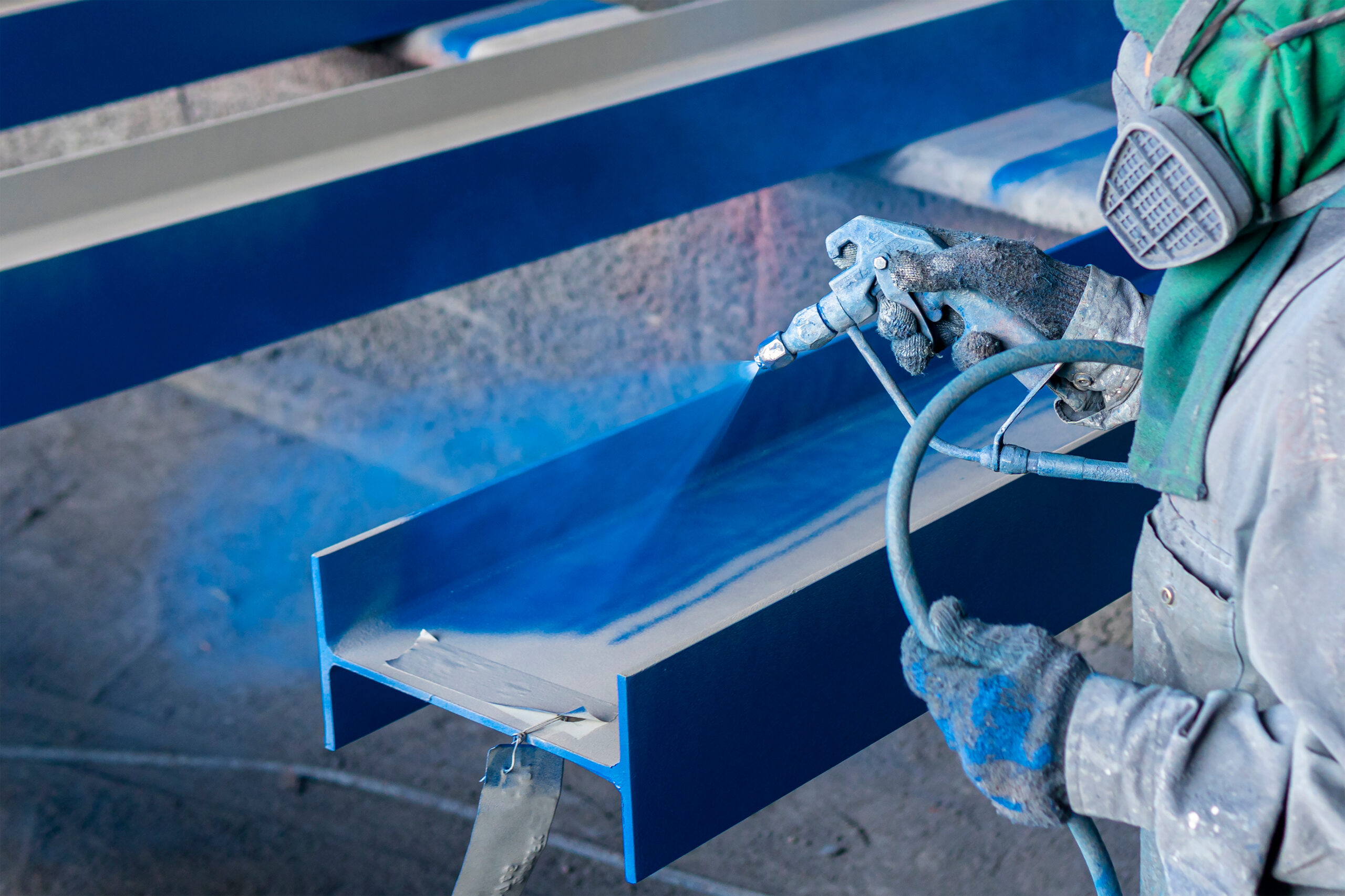 Painting color top coat on steel
