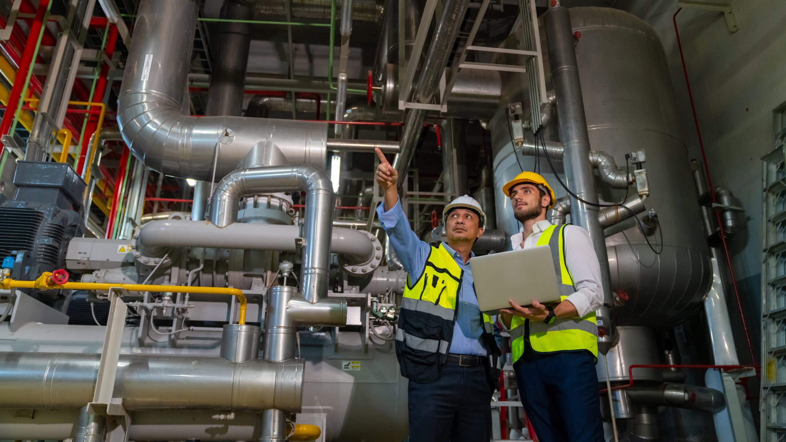 Electrical enginner in safety uniform