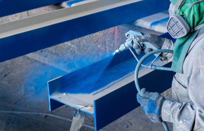 Painting color top coat on steel